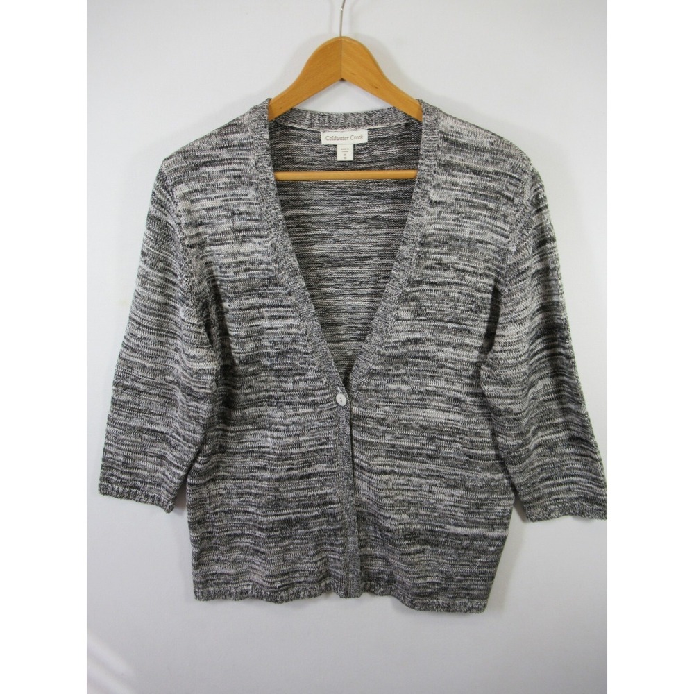 Coldwater Creek Silk Blend Cardigan Sweater Plus Size 1X 3/4 Sleeve Mature